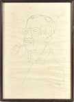 SCLIAR, CARLOS (1920-2001). "Portrait de Homem", bico de pena, 70 X 50. Assinado e datado (1966) no c.i.d.