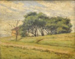 GUTTMAN BICHO, GALDINO (1888-1955). "Paisagem com Estradinha e Casebre", óleo s/ tela, 33 X 41. Assinado no c.i.d.