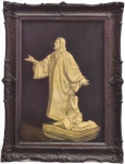 BERNARDELLI, RODOLFO (1852-1931). "Cristo e a Mulher Adúltera", óleo s/ tela, 70 X 47. Assinado e datado (1887) no c.i.e. Este quadro foi tema da famosa escultura em mármore de "Carrara" do mesmo artista.
