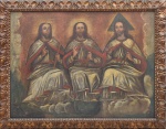 ESCOLA CUSQUENHA (SÉC. XIX). "Santíssima Trindade", óleo s/ tela, 80 X 107.
