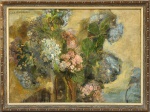 NIVOULIÉS DE PIERREFORT, MARIE (1879-1968). "Arranjo Floral com Orquídeas", óleo s/ tela, 65 X 91. Assinado no c.s.e.