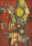 RAPOPORT, ALEXANDRE (1929). "Composição com Figuras", óleo s/ tela, 92 X 65. Assinado no c.i.e. Década de 50.