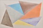 DECIO VIEIRA (1922-1988). "Composição Geométrica", pastel sobre cartão, 58 X 88. Apresenta certificado de autenticidade emitido pela esposa do pintor.