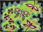 KENNEDY BAHIA (1929-2005). "Flores e Borboleta", tapeçaria de parede, 0,98 X 1,31 = 1,28m². Assinada no c.i.d.