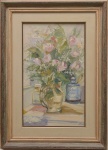 JENNER AUGUSTO (1924-2003). "Vaso com Flores (Série Rio)", óleo s/ tela, 61 X 37. Assinado e datado (1980) no c.i.d. e no verso.