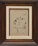TENREIRO, JOAQUIM (1906-1992). "Cabeça de Homem", nanquim, 27 X 19. Assinado no c.i.d.