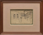 MARCIER, EMERIC (1916-1990). "Paisagem com Sobrados em Roma", desenho a nanquim, 15 X 26. Assinado no c.i.e., datado (1961) e localizado (Roma) no c.i.d.