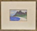 DÉCIO VIEIRA (1922-1988). "Praia de São Conrado", guache, 9,5 X 14. Assinado no c.i.d.