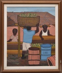 ZÉ PERIQUITO (BAHIA, SÉC. XX). "Carregadores de Laranja", óleo s/ tela, 55 X 45. Assinado e datado (1984) no c.i.d.