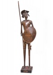 CARLOS SISTERNAS (BRASIL - SÉC. XX). "Dom Quixote", escultura em cobre. Alt.: 1,68m. Assinada.