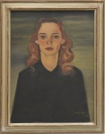 REYNALDO FONSECA (1925-2019). "A Dama de Negro", óleo s/ eucatex, 60 X 45. Assinado e datado (1948) no c.i.d.