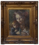 AURÉLIO D'ALINCOURT (1919-1990). "Maternidade", óleo s/ tela, 41 X 35. Assinado no c.s.e.