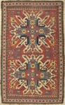 Raríssimo Tapete Kazak "Double Eagle" (Circa 1870), medindo: 2,10 x 1,20= 2,52m².