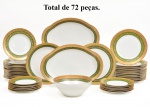 LIMOGES - FRANCE. Luxuoso aparelho de jantar com 72 peças em porcelana francesa de "Limoges&#
